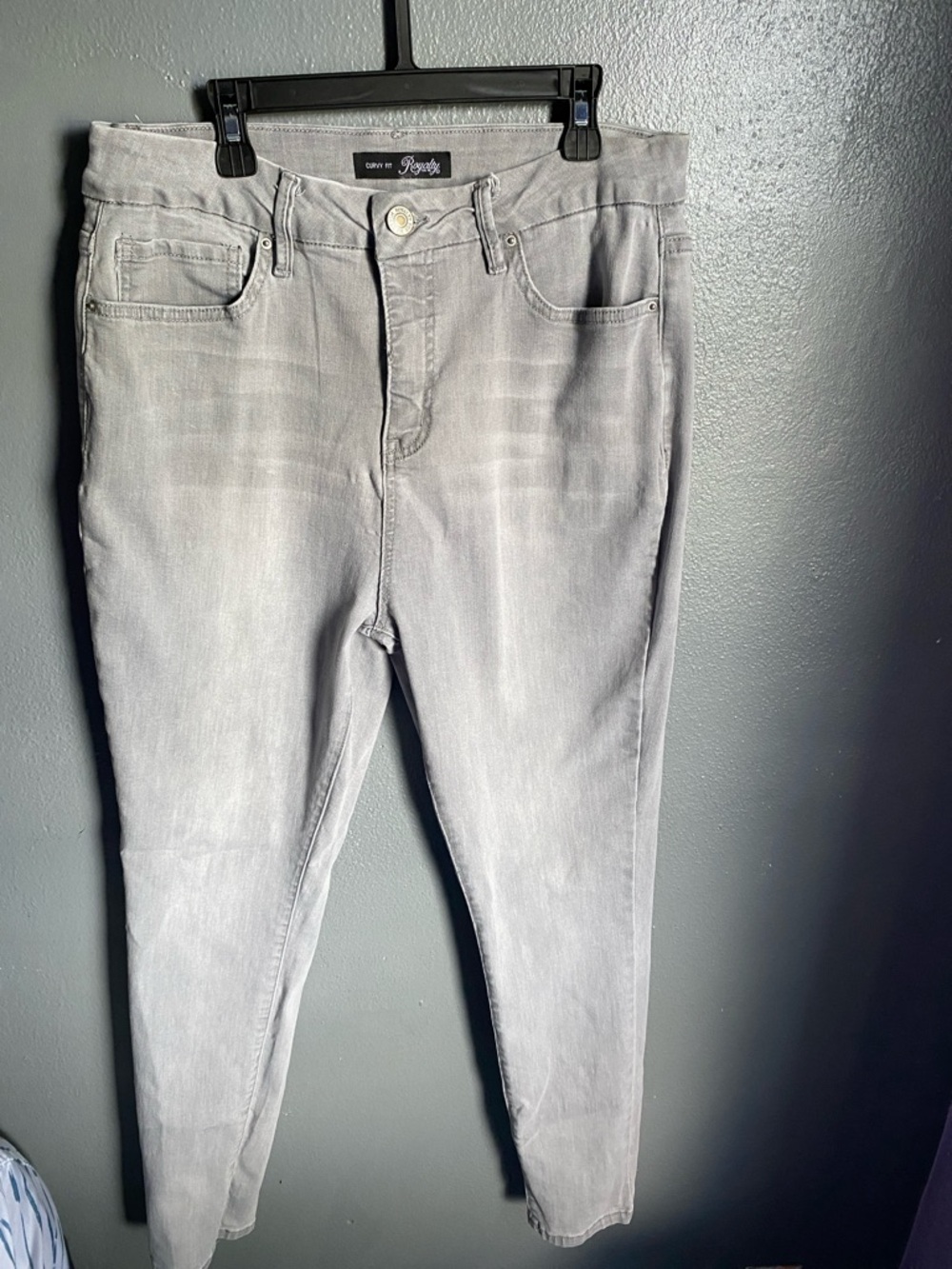 Royalty For Me Light Gray Skinny Jeans